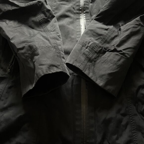 Lululemon Rain Jacket Coat Women Black Hooded Zip Up Long Length Windproof READ - Picture 6 of 14